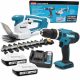  Makita akkus elektromos olló 20 cm 18 V + Makita csavarhúzó 18 V akkumulátor HP488DWAE