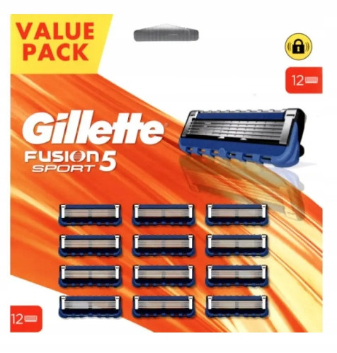  Eredeti patronok Gillette Fusion 5 Sport borotvákhoz, 12 db, nagy kiszerelésben