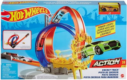  Hot Wheels Set Double Loop GND92 + HOT WHEELS MYSTERY MODELLEK AUTÓ TÁSKABAN