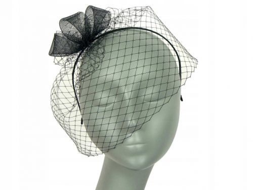  ESTI FASCINATOR, DEKORATÍV FEJPÁNT FÁTYALAL - fekete