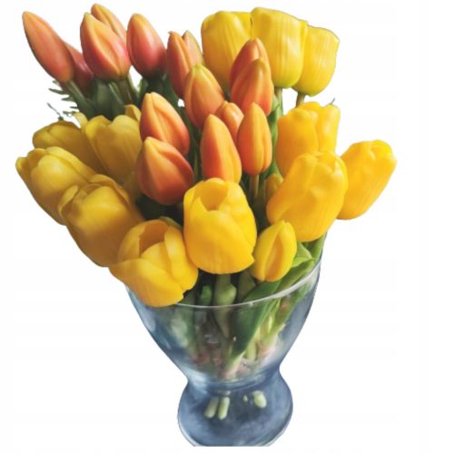 Művirágok, gyümölcsök - SZILIKON TULIPÁK GUMI TULIPS MŰVIRÁG CSOKOR MINT ÉLŐ CSOKRA + 2 egyéb termék