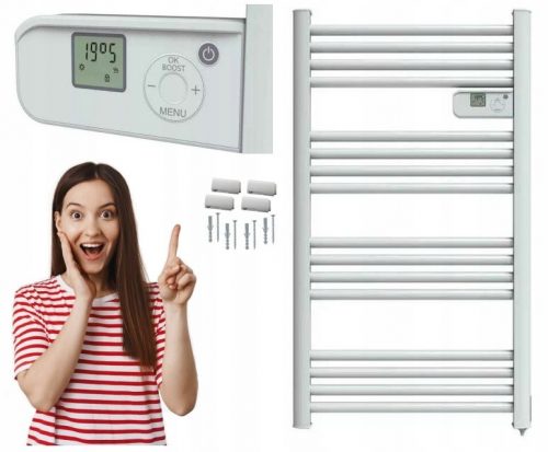  Elektromos fürdőszobai radiátor ELEKTROMOS RADIATOR LÉTRA LUX LCD 500W LUX 500 W 550 x 980 mm fehér