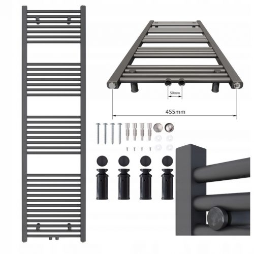  Aquabad vizes fürdőszobai radiátor 608 W 500 x 1800 mm fekete, szürke