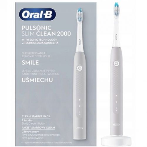 Oral-B Pulsonic Slim Clean 2000 elektromos fogkefe, szürke