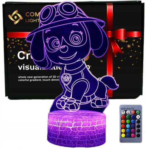  3D LED USB éjszakai lámpa + Paw Patrol távirányító