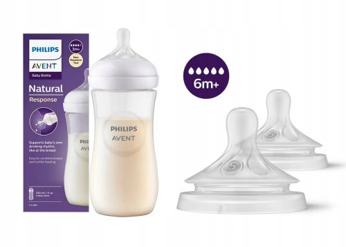  AVENT Natural Response Bottle SCY906/01 330 ml + Philips Avent Natural SCY965/02 szilikon cumi 2 db