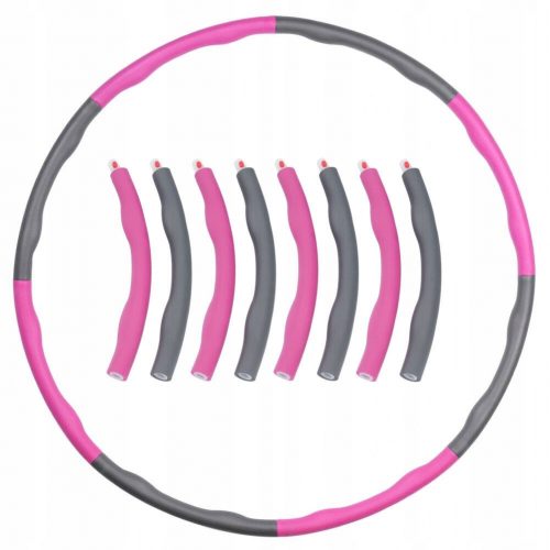  Fitness Hula Hoop 90 cm 8 Feszesítő Alkatrészek Pink-Grey