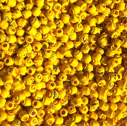  Lego New Pack Yellow Head Set Heads Random fej Sárga 50 db