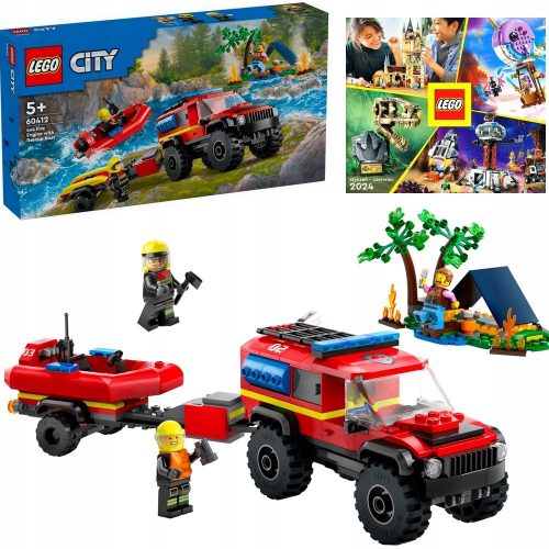  LEGO City 604126 LEGO CITY 60412 terepjáró Tűzoltó teherautó MENTŐCSÓNAK KLOKKAL AJÁNDÉK + LEGO KATALÓGUS 2024 ÚJ