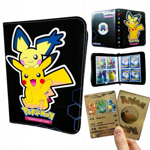  POKEMON BINDER 400 KÁRTYÁHOZ, CSÚSZTÓ NYELVŰ ALBUM MINŐSÍTETT KÁRTYÁKHOZ