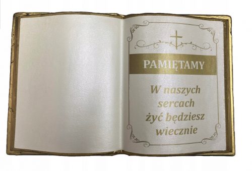  POLIURETÁN HABBÓL KÉSZÜLT KÖNYV, KÖNYV DÍSZÍTŐ FELSŐ HÁT SÍREMEMMLÉKHEZ