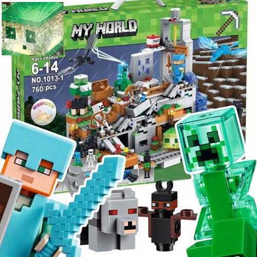  Minecraft BLOKKOK HEGYI BARLANGFALU 11 ÁBRÁK, akár 760 darab LED