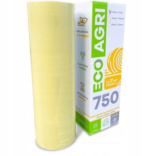 ECO AGRI fólia szilázshoz, csomagoló bálákhoz, 750 x 1500, 5 réteg, sárga