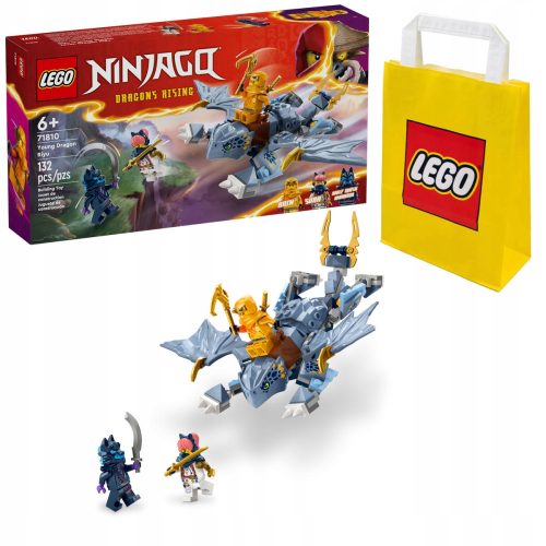  LEGO NINJAGO 71810 Little Dragon Riyu 71810 + LEGO papírzacskó 6315786 sárga 24x8x18 cm