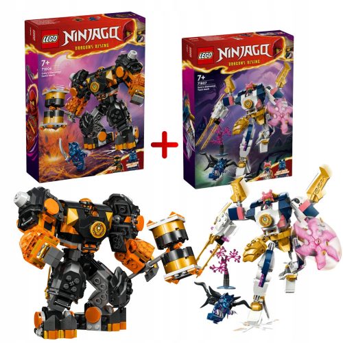  LEGO Ninjago Cole Föld elemi robotja 71806 + LEGO Ninjago Sora elemi technológiai robotja 71807