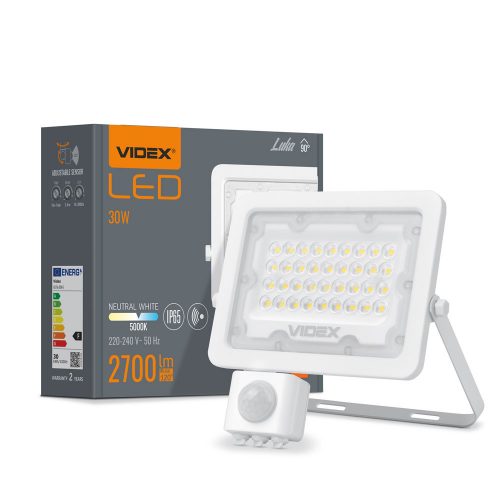  Fehér LED-es reflektor 30W 5000K 2700lm PIR ÉRZÉKELŐ