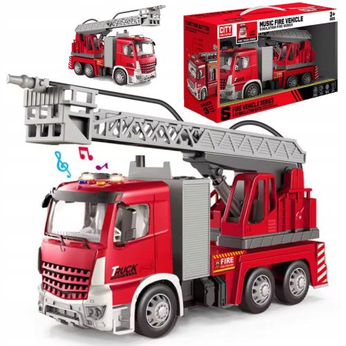  FIRE TRUCK FIRE BRAND JÁTÉK TÜZELŐJÁRMŰ HANG + FÉNYEK