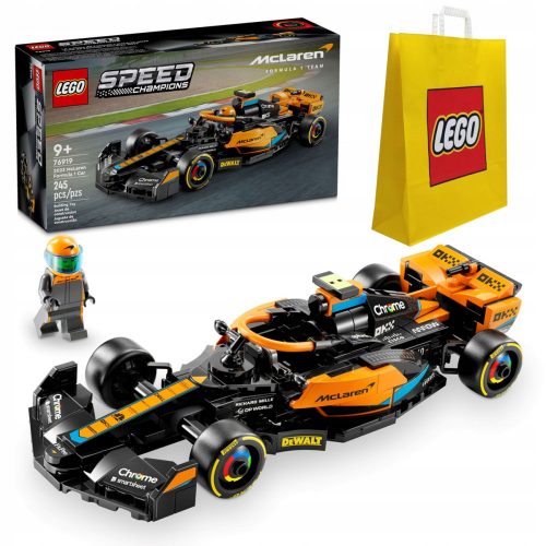  LEGO Speed Champions 76919 McLaren Formula 1 Race Car 2023 + LEGO 6315792 VP PAPÍZTAKA KÖZEPES M 34X41X10 TE