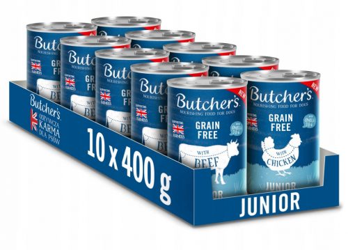  Butcher's Original Junior, kutyaeledel, ízkeverék 10x400g