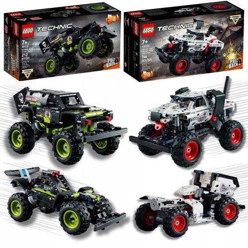  LEGO Technic Monster Jam Grave Digger 42118 + LEGO Technic Monster Jam Mutt Dalmatian 42150