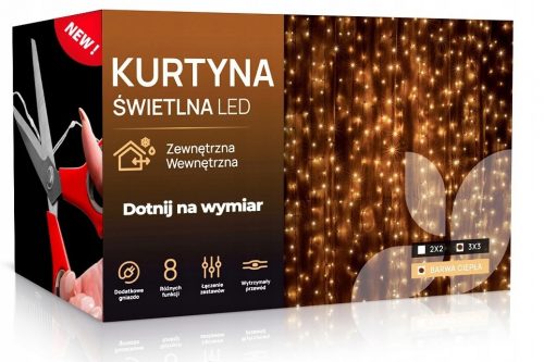  LED FÉNYFÜGGÖNY 3x3 Lights x 300 Karácsonyfa ablakfüzér