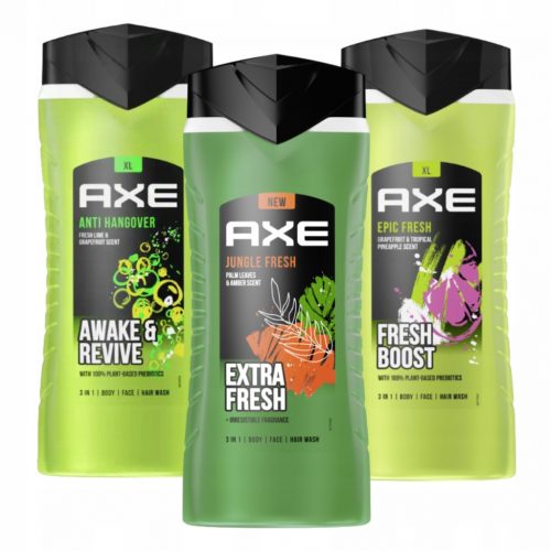 AXE JUNGLE FRESH + MÁSNAPOSSÁG + EPIC FRESH TUHASZGÉL SZETT 3x 400ml