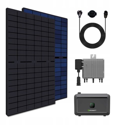 Fotovoltaikus erkély 860 W Deye 800 W WIFI inverterrel és Growatt NOAH 2000