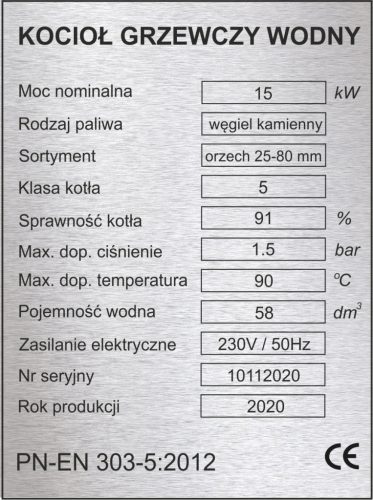  4-es adattábla kályhához, központi fűtés kazánhoz, gravírozott 75x100 Ingyenes