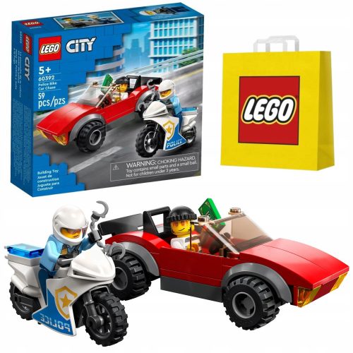  LEGO City 60392 rendőrmotorkerékpár + LEGO papírtáska