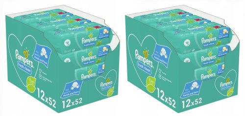  Pampers FRESH CLEAN törlőkendők 12x52 db.