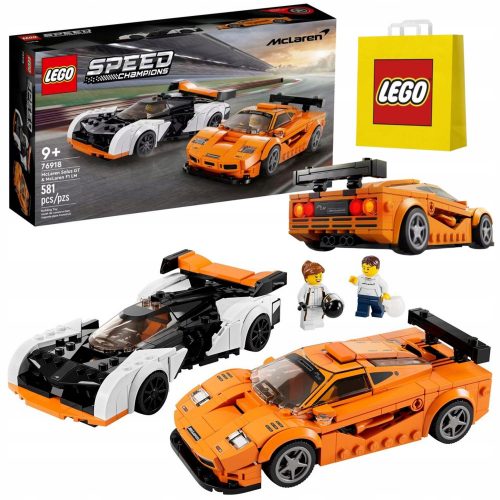  LEGO Speed Champions 76918 McLaren Solus GT és McLaren F1 LM + LEGO papírtáska