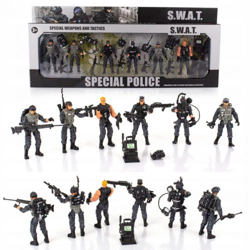  RENDŐRSZABÁLYOK SWAT COMMANDOS POLICE + MOZGATÓ TARTOZÉKOK