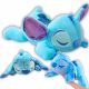  Mascot Stitch kék 35 cm-es plüssjáték fekvő, alvó, imádnivaló ennivaló