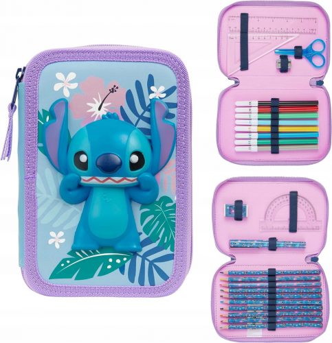  Egyszerre kihajtható tolltartó DISNEY STITCH PINCASE GYERMEKEKNEK