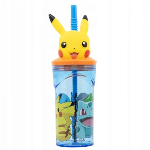  Pokemon Pikachu csésze szalma 3D figurával 663