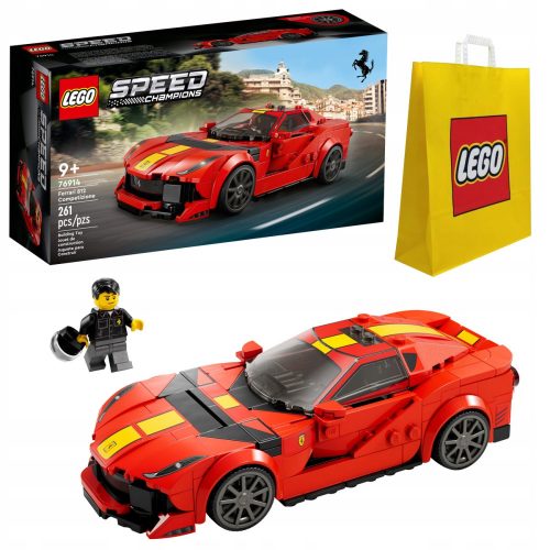  LEGO Speed Champions 76914 Ferrari 812 Competizione + LEGO 6315792 VP PAPÍRZSÁK KÖZEPES M 34X41X10 TE