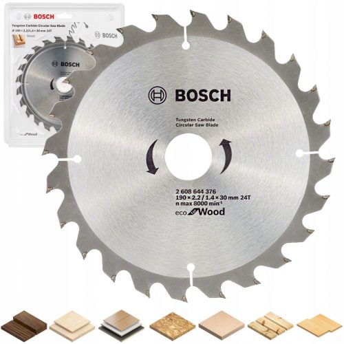  Bosch Eco for Wood 190 tárcsa 30 mm 24 fog