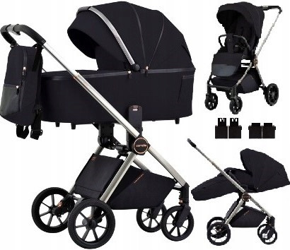  CARRELLO Ultra CRL-6525 2 az 1-ben Night Black babakocsi + ALFA Carrello adapterek Maxi-Cosi Cybex autósüléshez