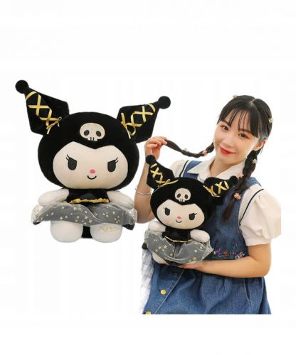  KUROMI CUDLDLE MASKOT, FEKETE ÉS ARANY, 35cm, PLÜS, SZÉP TÍPÁSRA