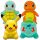  Pokémon kabalák 4 kitömött állat 25 cm-es Pikachu Bulbasaurus Squirtle Charmander