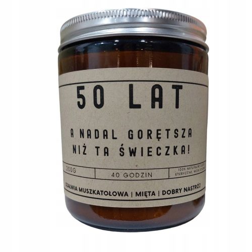  Aromaterápiás szójagyertya - 50. születésnap