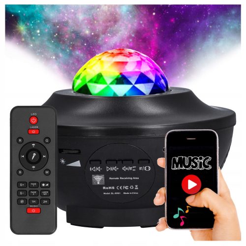  STARS PROJECTOR ég projektor LED éjszakai lámpa bluetooth hangszóró + távirányító