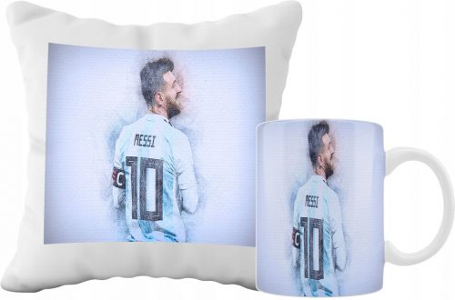  SZUPER BÖGRE ÉS PÁRNA SZETT + INGYENES NÉV LIONEL MESSI FOCI JÁTÉKOS GRAFIKA