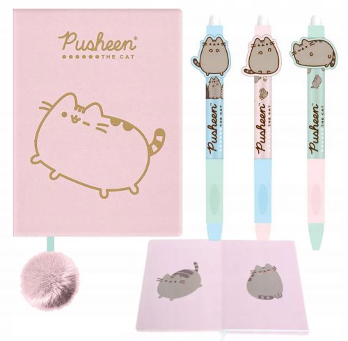  Notebook A5 St. Majewski Pusheen Shades of green + 3× Pusheen automata törölhető toll 1 db