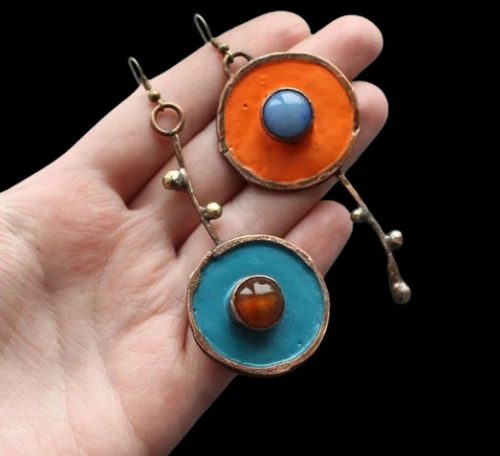  Aszimmetrikus antik bronz fülbevaló Vintage Boho Vinted piercing retro stílusban