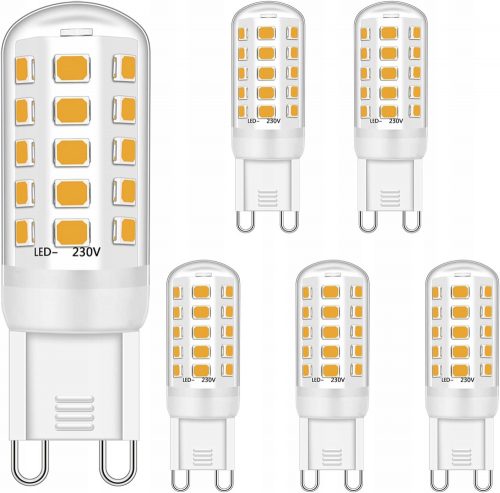  G9 5 W-os LED izzók, halogén izzó csere, 5 db meleg fehér