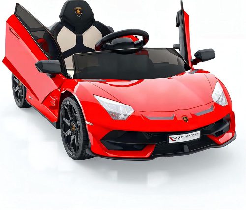  Lamborghini gyerek elektromos autó, LED fényszóróval, piros