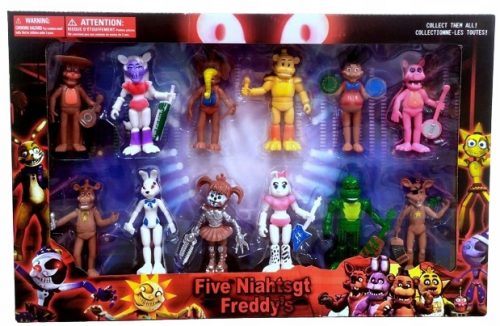  FNAF Bonnie Foxy Chica Freddy 12 figurás készlet