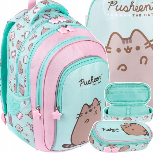  PUSHEEN ST.Right MINT Cat Kitten hátizsák 1-3. ÉVFOLYAM LÁNYNAK + 2 egyéb termék