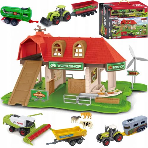  Farm FIGURINES ANIMALS Traktorokkal + PÓTfutókkal FÉM 47akc MATADI SZETT